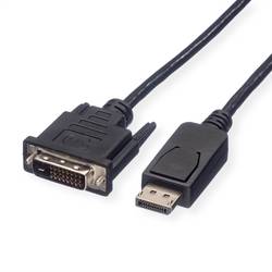 Roline DisplayPort kabel Konektor DisplayPort, DVI-D 24+1pol. Zástrčka 3.00 m černá 11.04.5611 stíněný Kabel DisplayPort