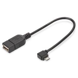 Digitus USB 2.0 adaptér [1x micro USB 2.0 zástrčka B - 1x USB 2.0 zásuvka A] AK-300313-002-S 15.00 cm kulatý, dvoužilový stíněný, s funkcí OTG