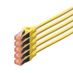 Digitus DK-1644-100-Y-5 RJ45 síťové kabely, propojovací kabely CAT 6 S/FTP 10.00 m žlutá fóliové stínění, kompletní stínění, stíněný, bez halogenů, simplexní