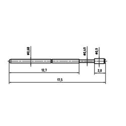 PTR Hartmann 1007-C-0.7N-AU-0.9C přesný testovací hrot