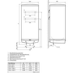 Vaillant VEH 80/7 pro VEH 80/7 pro nádrže na teplou vodu C (A - G)