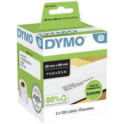 DYMO etikety v roli 99010 S0722370 89 x 28 mm papír bílá 260 ks trvalé Adresní nálepky