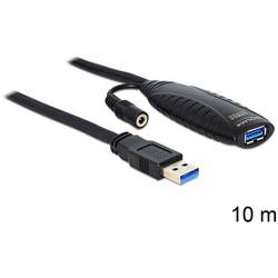 Delock USB kabel USB 3.0 USB-A zástrčka, USB-A zásuvka 10 m černá 83415