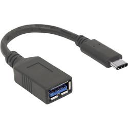 Manhattan USB kabel USB 3.2 Gen1 (USB 3.0 / USB 3.1 Gen1) USB-C ® zástrčka, USB-A zásuvka 0.15 m černá oboustranně zapojitelná zástrčka 355285