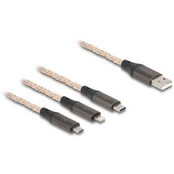 Delock USB kabel USB 2.0 USB-A zástrčka, USB-C ® zástrčka, USB Micro-B zástrčka, Apple Lightning konektor 1.2 m transparentní 88158