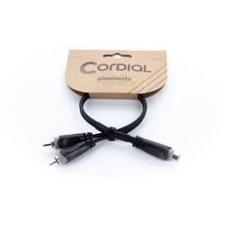 Cordial 14888 jack / cinch audio Y adaptér [1x cinch zásuvka - 2x cinch zástrčka] 0.30 m černá PVC plášť, dvoužilové vedení