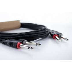 Cordial 14845 jack audio kabel [2x jack zástrčka 6,3 mm (mono) - 2x jack zástrčka 6,3 mm (mono)] 3 m černá PVC plášť, dvoužilové vedení