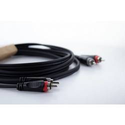 Cordial 14836 jack / cinch audio kabel [2x cinch zástrčka - 2x cinch zástrčka] 1.50 m černá PVC plášť, dvoužilové vedení