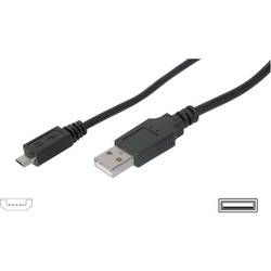 Digitus USB kabel USB 2.0 USB-A zástrčka, USB Micro-B zástrčka 1.80 m černá AK-300110-018-S