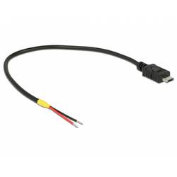 Delock USB kabel USB 2.0 USB Micro-B zástrčka, Otevřené konce kabelu 0.2 m černá 85541