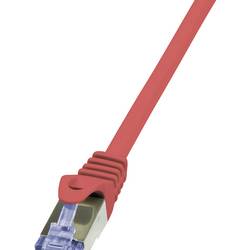 LogiLink CQ3014S RJ45 síťové kabely, propojovací kabely CAT 6A S/FTP 0.25 m červená samozhášecí, s ochranou 1 ks