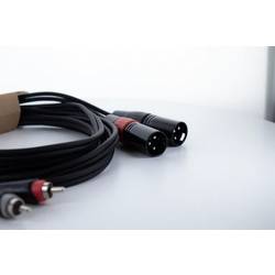 Cordial EU 3 MC XLR propojovací kabel [2x XLR zástrčka 3pólová - 2x cinch zástrčka] 3 m černá