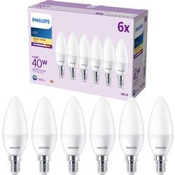 Philips Lighting 9290035411 LED Energetická třída (EEK2021) F (A - G) E14 svíčkový tvar 4.9 W = 40 W teplá bílá (Ø x d) 35 mm x 106 mm 6 ks