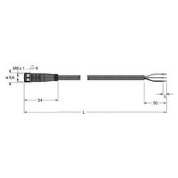 Turck PKG3M-10/TXL připojovací kabel pro senzory - aktory, 6625552, piny: 3, 10 m, 1 ks