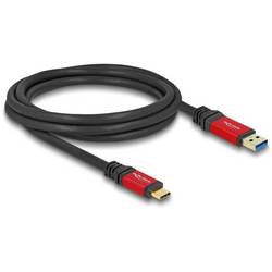 Delock USB kabel USB-A zástrčka, USB-C ® zástrčka 2 m černá, červená 80618