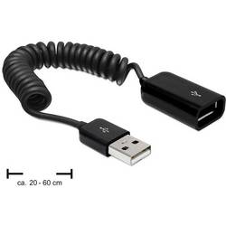 Delock USB kabel USB 2.0 USB-A zástrčka, USB-A zásuvka 0.6 m černá 83163