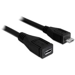 Delock USB kabel USB 2.0 USB Micro-B zástrčka, USB Micro-B zásuvka 1 m černá 83248