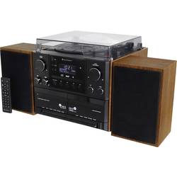 soundmaster MCD5600BR stereo systém gramofón, DAB+, FM, Bluetooth, CD, kazeta, USB, 2 x 5 W hnědá (vzhled ušlechtilého dřeva matná)