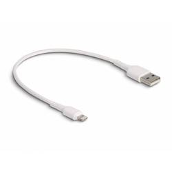 Delock Nabíjecí kabel USB USB 2.0 Apple Lightning konektor, USB-A zástrčka 0.3 m bílá 87866