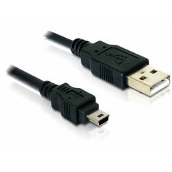 Delock USB kabel USB 2.0 USB-A zástrčka, USB Mini-B zástrčka 1.5 m černá 82252