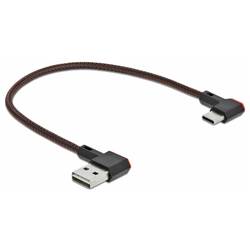 Delock USB kabel USB 2.0 USB-A zástrčka, USB-C ® zástrčka 0.20 m černá pozlacené kontakty 85279