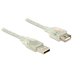 Delock USB kabel USB 2.0 USB-A zástrčka, USB-A zásuvka 1 m transparentní 83881