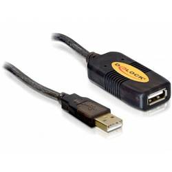 Delock USB kabel USB 2.0 USB-A zástrčka, USB-A zásuvka 5 m černá 82308