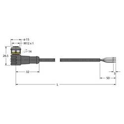 Turck WKC4.4T-2/TXL připojovací kabel pro senzory - aktory, 6625515, piny: 4, 2 m, 1 ks