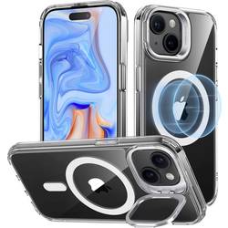 ESR Classic Hybrid HaloLock Case + Stash Stand zadní kryt na mobil Apple iPhone 15 transparentní Kompatibilní s MagSafe 1A6720102