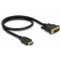 Delock HDMI / DVI kabel Zástrčka HDMI-A, DVI-D 24+1pol. Zástrčka 0.5 m černá 85651 třížilový stíněný, pozlacené kontakty HDMI kabel