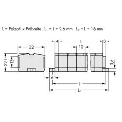 WAGO 264-236 svorková lišta 10 mm pružinová svorka osazení: L šedá 50 ks