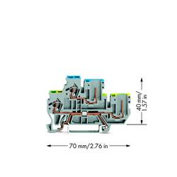 WAGO 870-117 dvojitá hlavní svorka 5 mm pružinová svorka osazení: L šedá 50 ks
