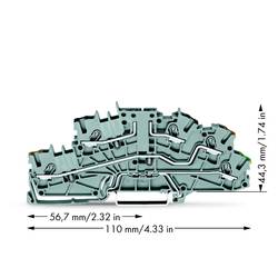 WAGO 2003-6643 patrová instalační svorka 5.20 mm pružinová svorka šedá 50 ks