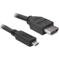 Delock HDMI kabel Zástrčka HDMI-A, Zástrčka HDMI Micro-D 3 m černá 82663 4K UHD, pozlacené kontakty HDMI kabel