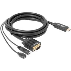 club3D HDMI / jack / micro USB B / VGA kabelový adaptér Zástrčka HDMI-A, Zásuvka jack 3,5 mm , USB Micro-B zásuvka, VGA pólové Zástrčka 2.00 m černá CAC-1712 s