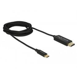 Delock USB / HDMI kabel USB-C ® zástrčka, Zástrčka HDMI-A 2 m černá 84905 pozlacené kontakty, 4K UHD Kabel USB-C