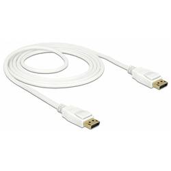 Delock DisplayPort kabel Konektor DisplayPort 1.5 m bílá 85509 pozlacené kontakty, kroucený , třížilový stíněný, 4K UHD Kabel DisplayPort