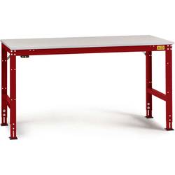 Manuflex LU4123.3003 ESD ESD pracovní stůl Univerzální standardní základní stůl s kaučuk, Šxhxv = 2000 x 1000 x 760-870 mm rubínově červená