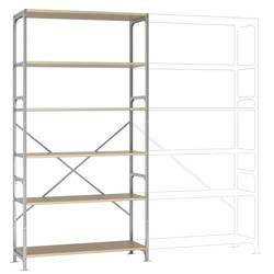 Manuflex RM2177 základní modul regálu oddělení , (š x v x h) 1280 x 2500 x 600 mm, ocel, dřevěná podlaha, pozinkovaná