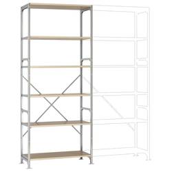 Manuflex RB2174 základní modul regálu oddělení , (š x v x h) 970 x 2500 x 800 mm, ocel, dřevěná podlaha, pozinkovaná
