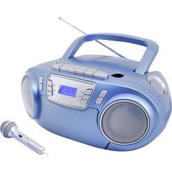 soundmaster SCD5800BL SCD5800BL CD-rádio, FM, USB, kazeta, rádiopřehrávač, včetně mikrofonu, modrá