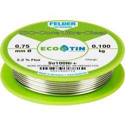 Felder ISO-Core Ultra-Clear Sn100Ni+ bezolovnatý pájecí cín cívka Sn99,25Cu0,7Ni0,05 0.100 kg 0.75 mm